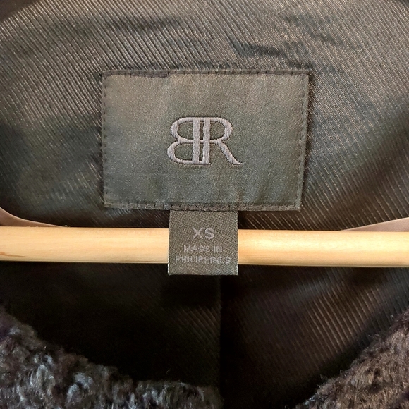 Banana Republic Black Faux Shearling Short Jacket XSmall - Picture 8 of 11